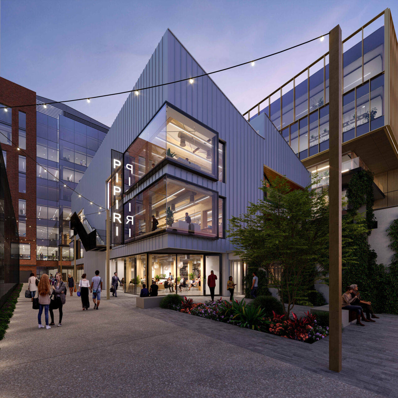 Image of Pipiri Lane Generator venue in the evening.